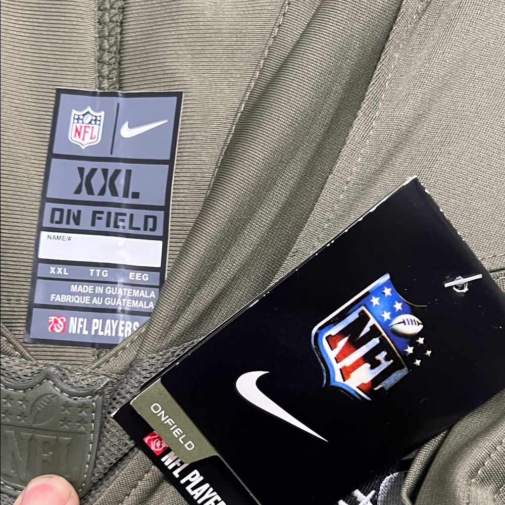 Nike Olive Green Men's Raiders Jersey Mack 52 XXL BNWT Veterans military USA - Picture 2 of 10